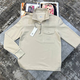 C.P FRONT POCKET HALFZIP JUMPER BEIGE