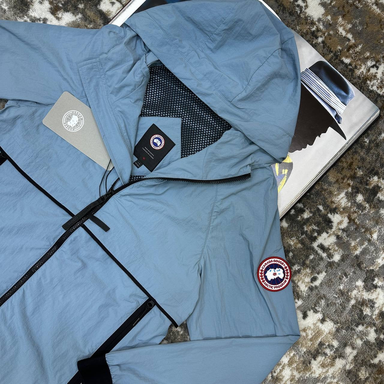 CG LIGHT WEIGHT WIND BREAKER-SKY BLUE WITH RED BADGE
