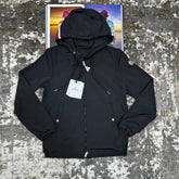 MONLR JACKET WITH HOOD STRIPS ALL BLACK