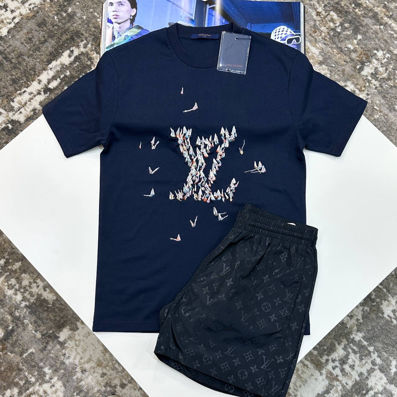 L.V SHORT SET BLACK/NAVY