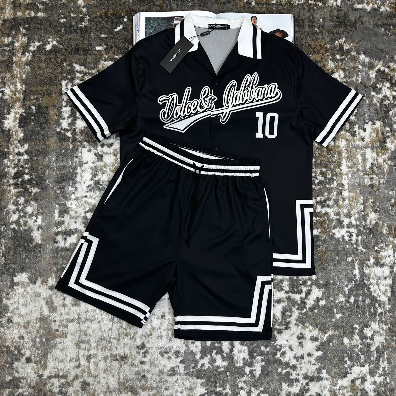 D&G SILK SHORTS SETBLACK
