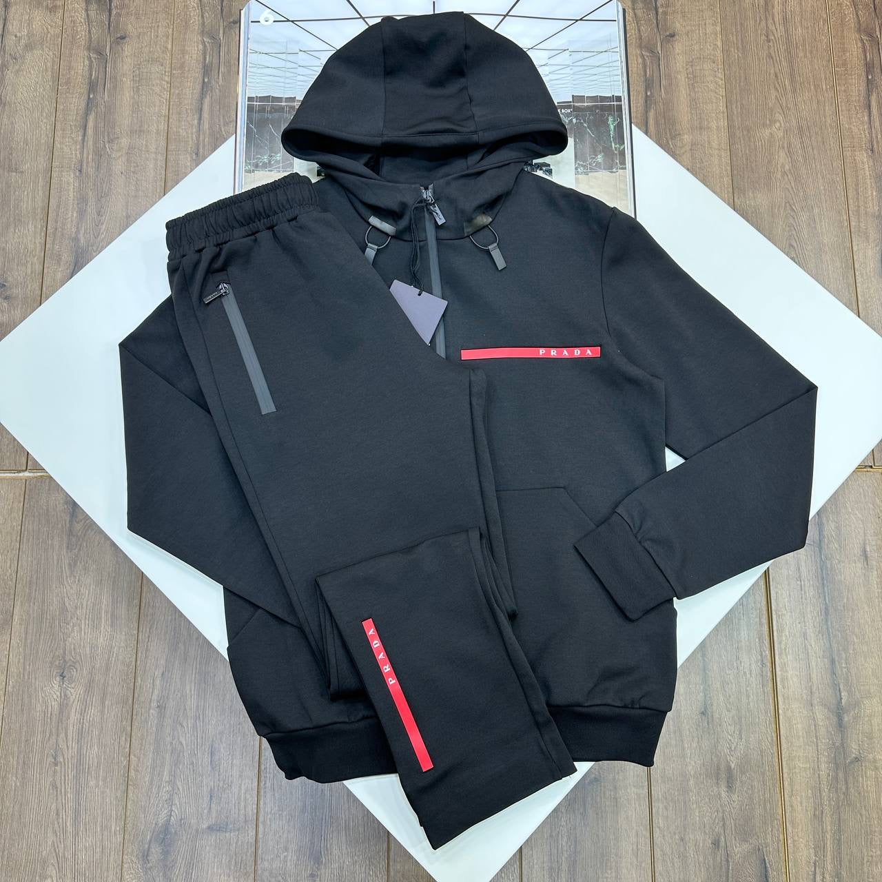 PRDA TRACKSUIT FRONT BADGE BLACK