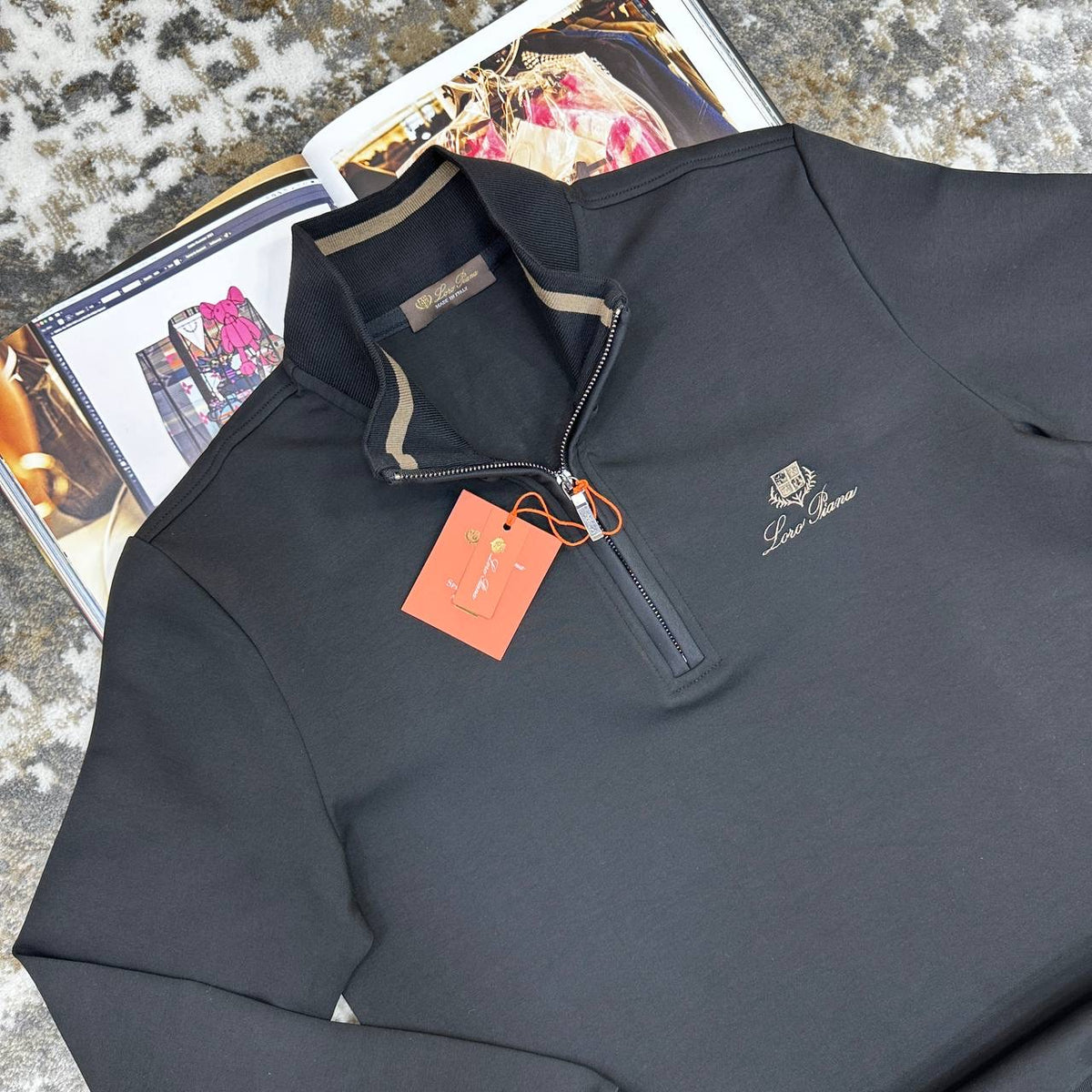LRO PIANA HALF ZIP JUMPER BLACK