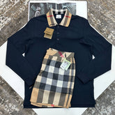 BRBERY SHORT SET NAVY/BEIGE