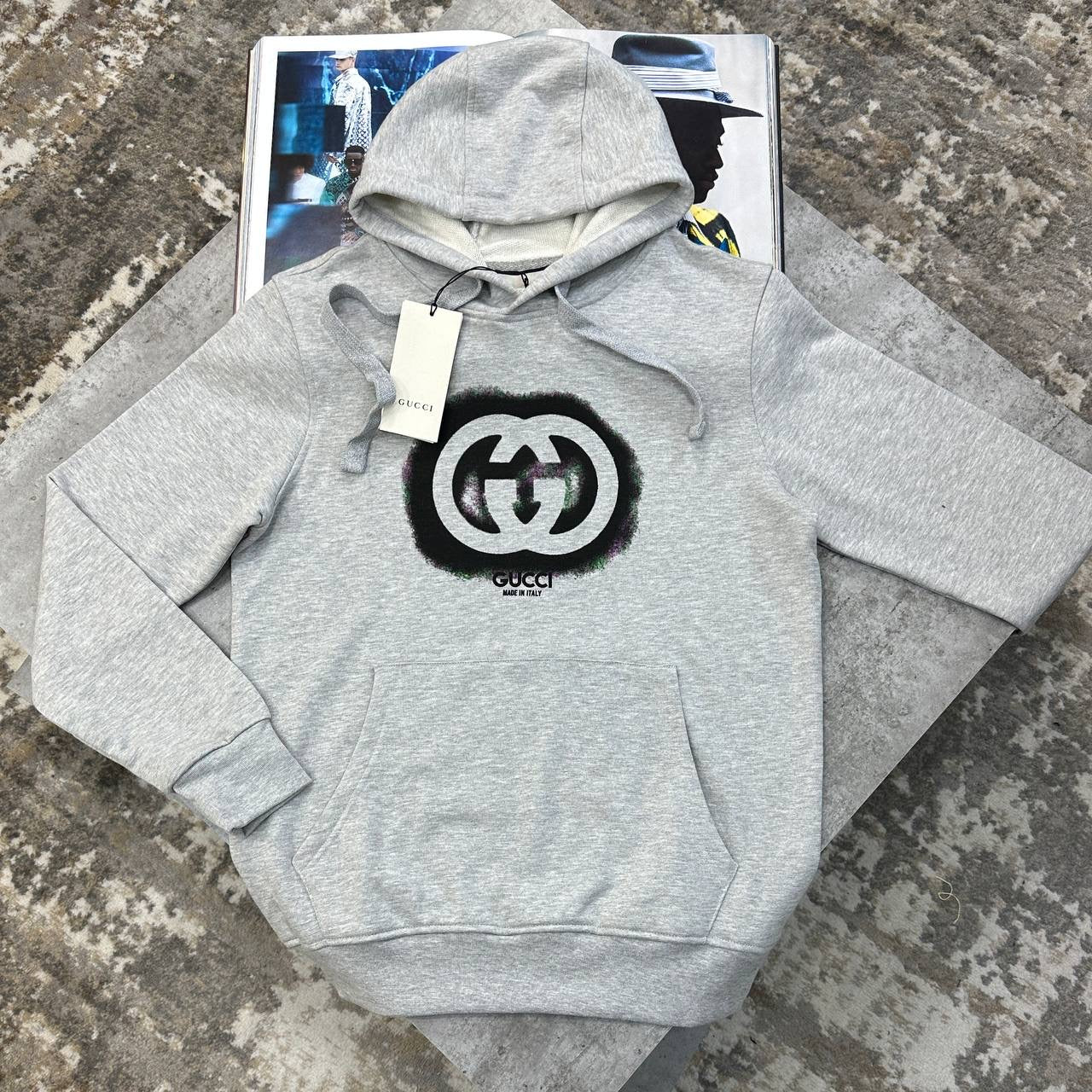 UCCI FRONT PRINT HOODIE GREY