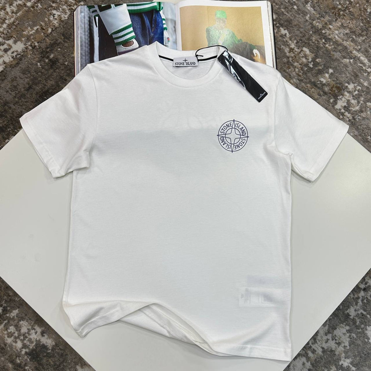 STNE ISLND BACK BIG LOGO TSHIRT-WHITE