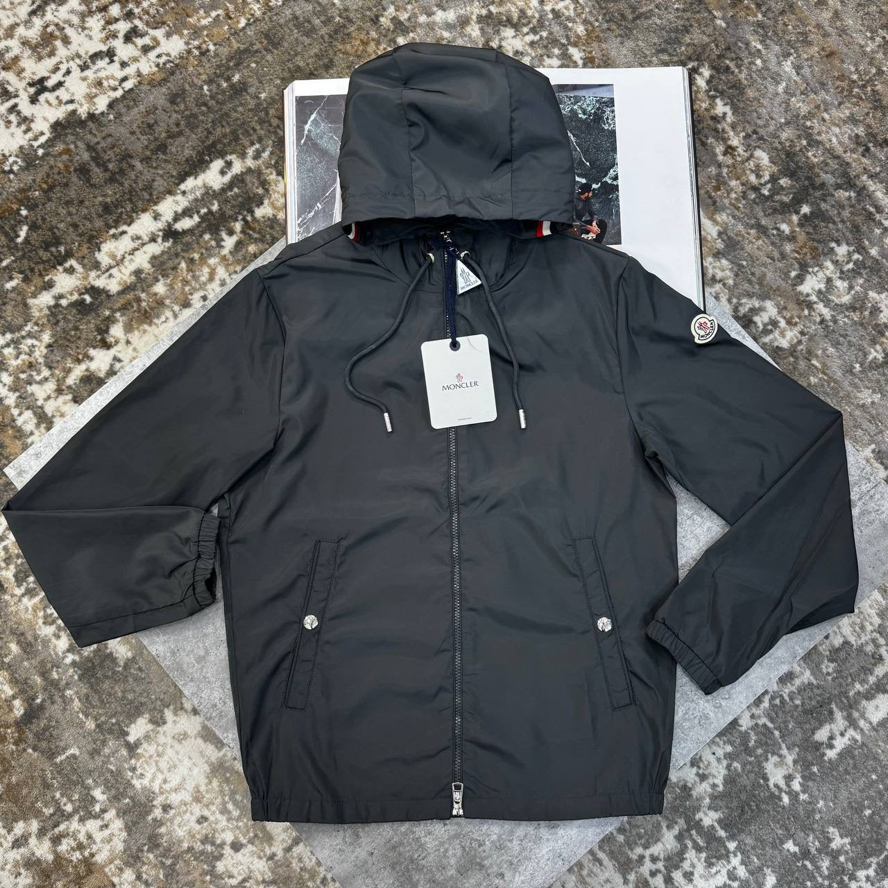 MNLR JACKET WITH  HOOD STRIPS DARKGREY