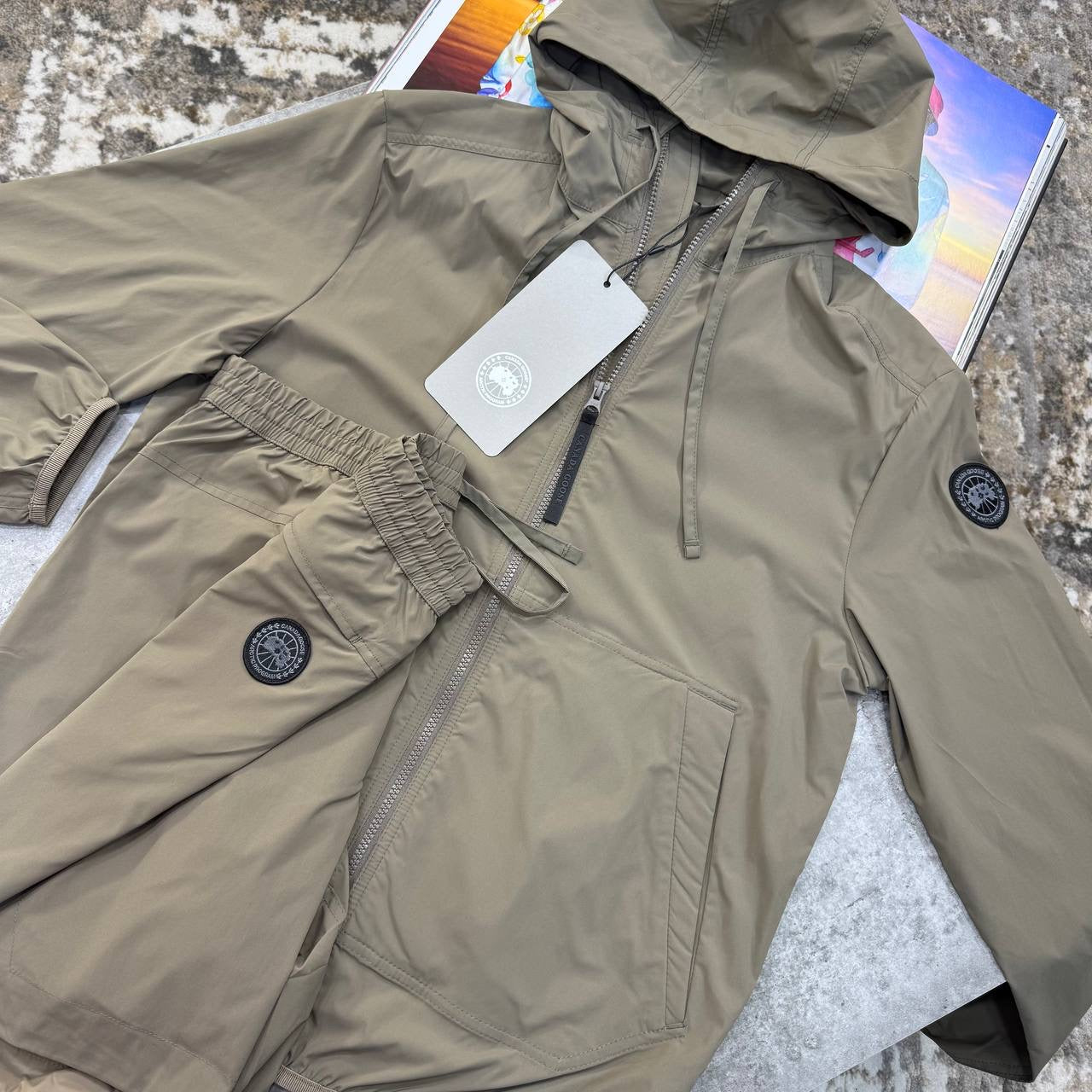 C.G LIGHT WEIGHT JACKET SHORT SET LIGHTBROWN