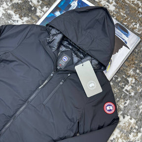 CNADA-GOOSE ZIP JACKET-BLACK WITH RED BADGE