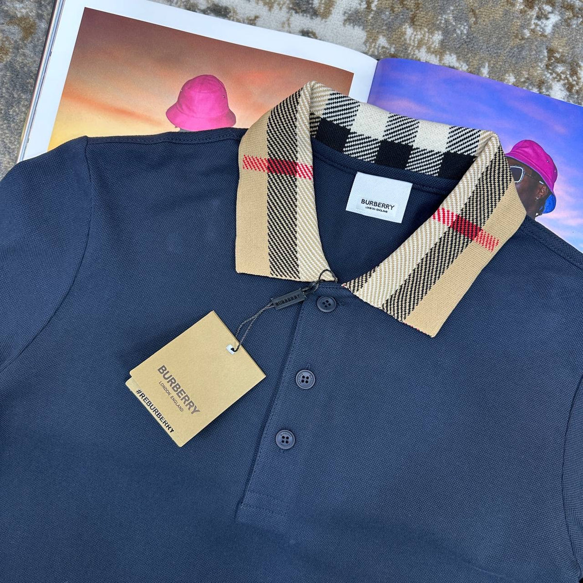 BURBERY FULL SLEEVES SHIRT-NAVY|BROWN