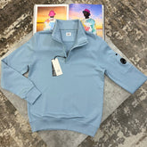CP SIDE BADGE HALF-ZIP LIGHTBLUE