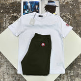 C.G SHORT SET WHITE/KHAKHI