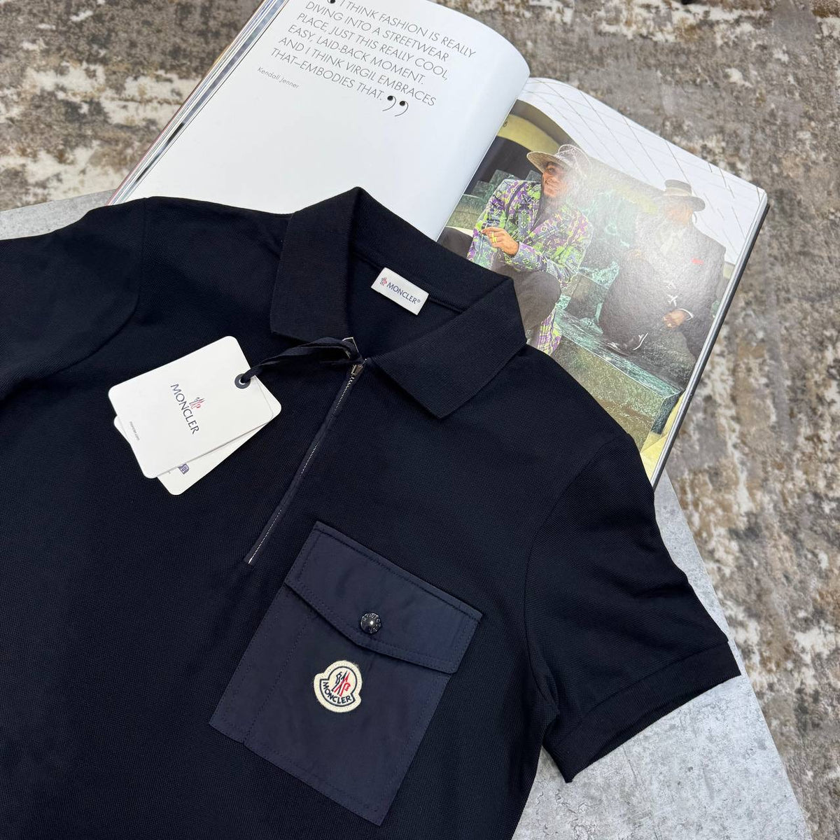 NCLR FRONT POCKET POLO- NAVY