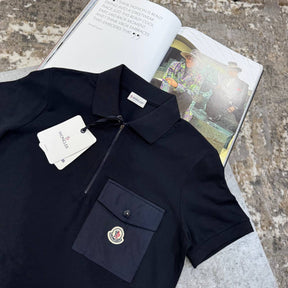 NCLR FRONT POCKET POLO- NAVY