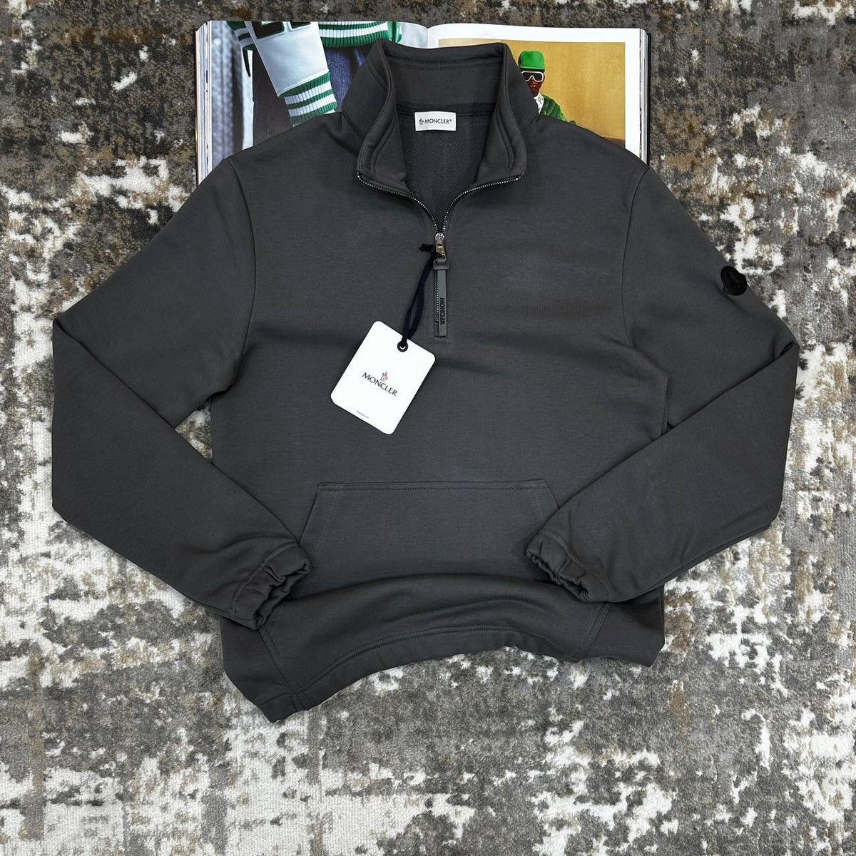 MNCLR HALF ZIP JUMPER-DARK GREY