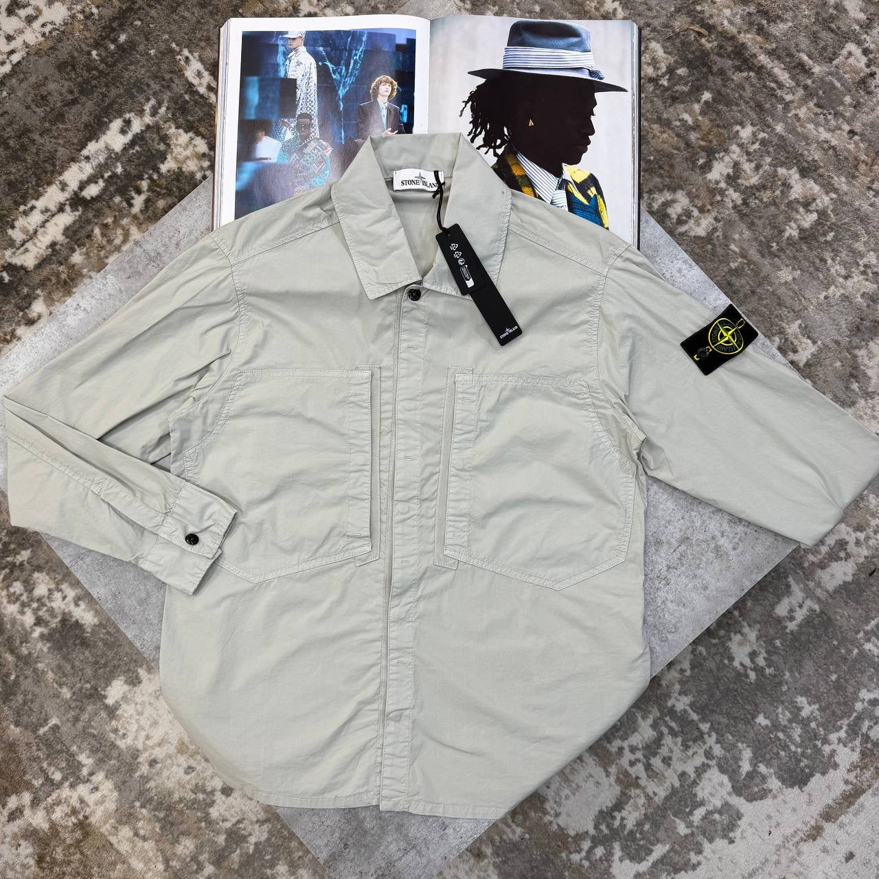 S.I BUTTON OVERSHIRT -LIGHTGREY