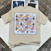 L.V BACK BIG SNAKE PRINTED TSHIRT-BEIGE