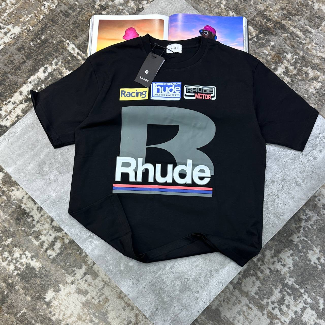 RUDE FRONT BIG PRINT TSHIRT-BLACK