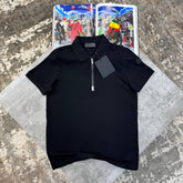 MNCLR HALF ZIP POLO-BLACK