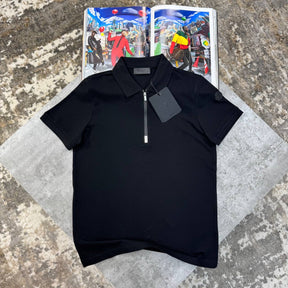 MNCLR HALF ZIP POLO-BLACK