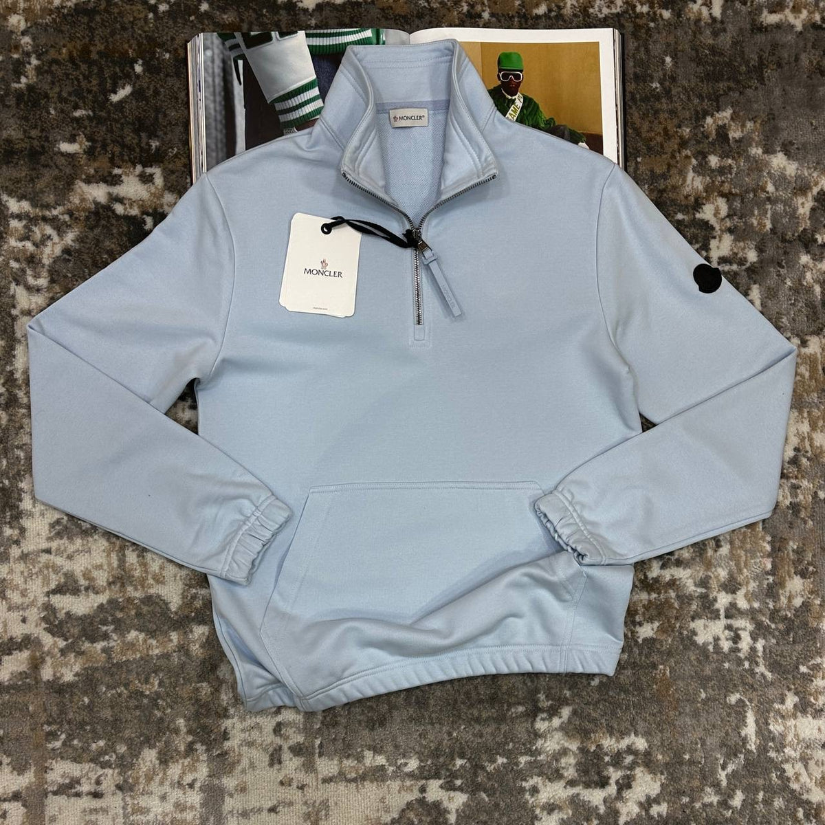 MNCLR HALF ZIP JUMPER-LIGHT BLUE