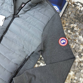 CNADA-GOOSE ZIP JACKET-GREY WITH RED BADGE