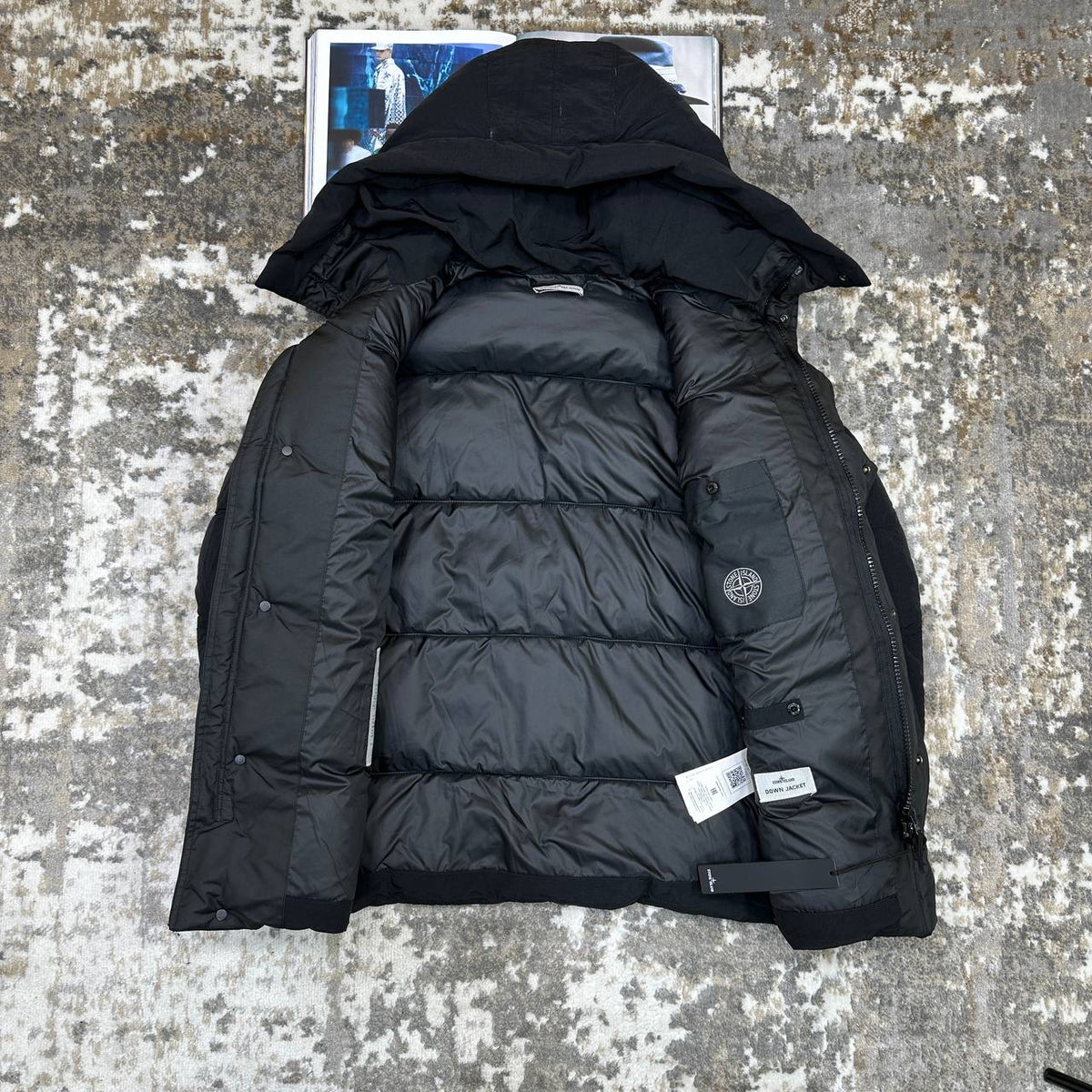 STNE FULL PUFFER LONG JACKET-MATT BLACK
