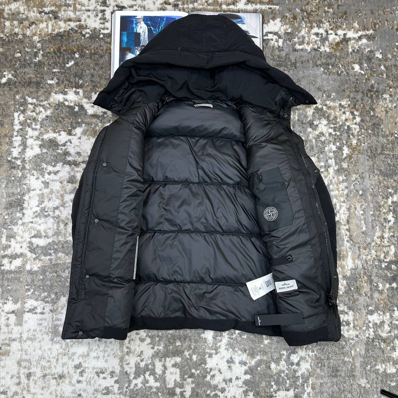 STNE FULL PUFFER LONG JACKET-MATT BLACK