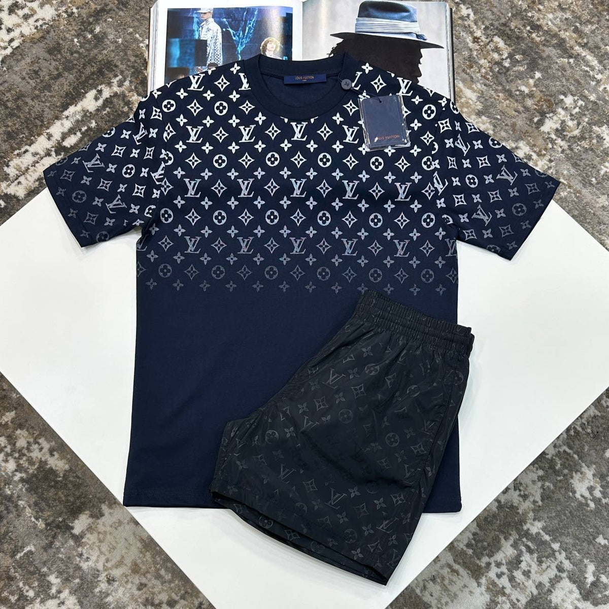 L.V SHORT SET NAVY/BLACK