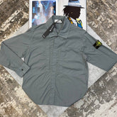 S.I BUTTON OVERSHIRT -DARKGREY