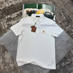L.P FRONT BADGE POLO- WHITE