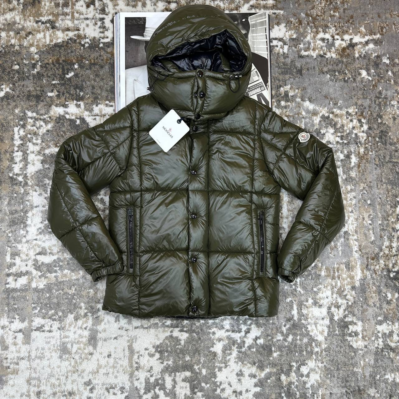 MNCLR FULL PUFFER JACKET-BROWN/BLACK