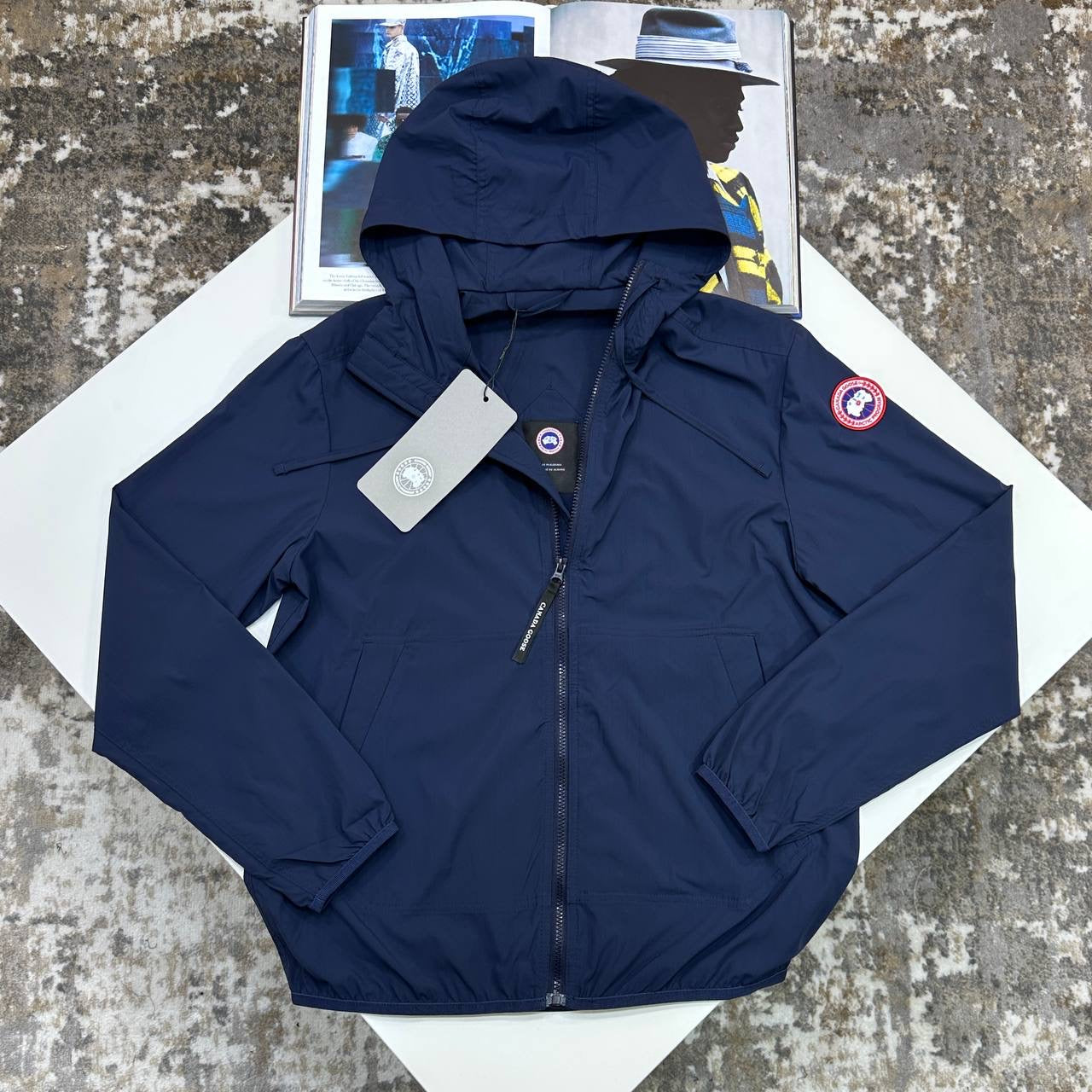 C.G LIGHT WEIGHT JACKET SIDE RED BADGE NAVY