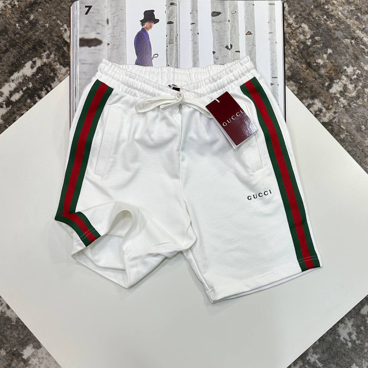 GCI SIDE STRIPE SHORTS WHITE