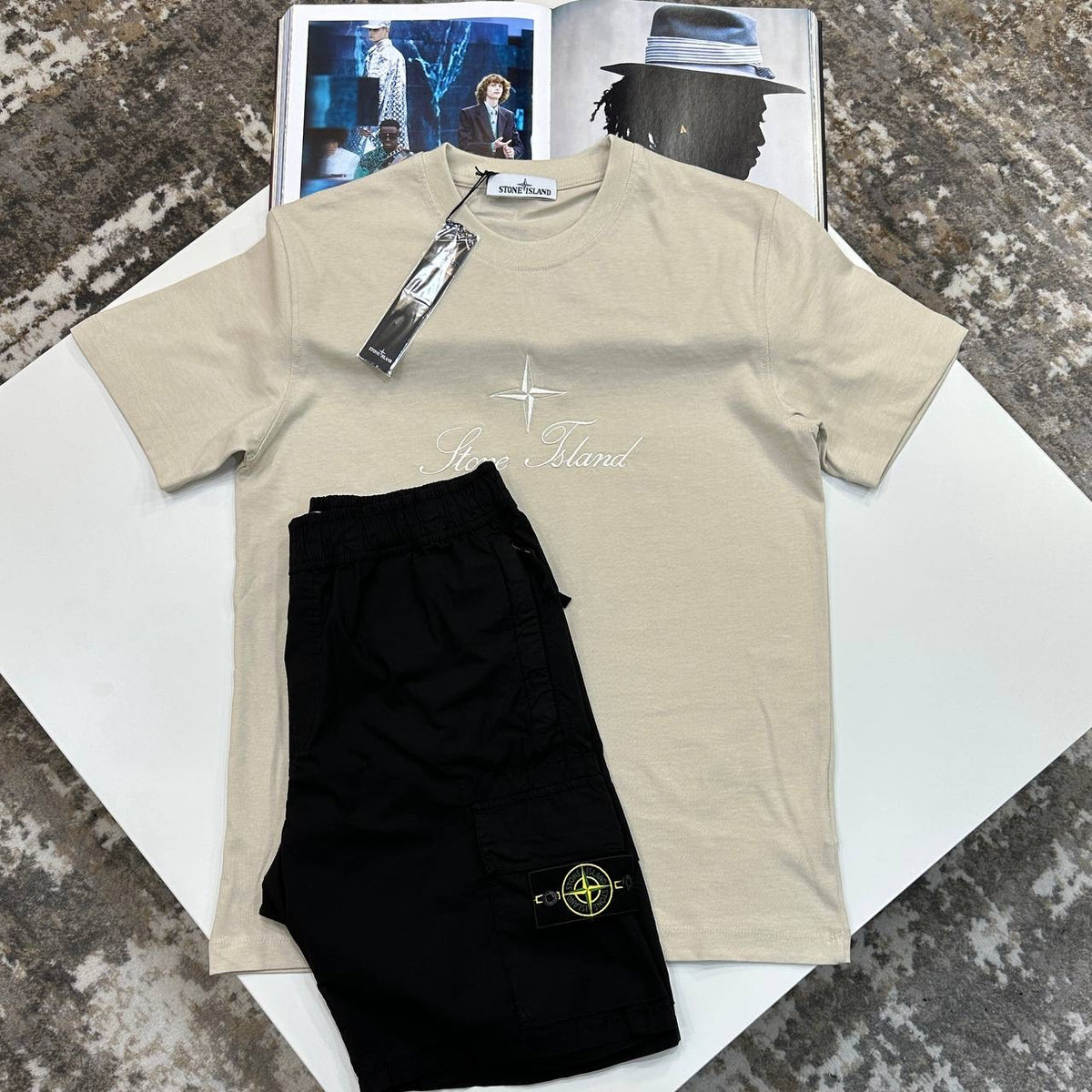 S.I SHORT SET BEIGE/black