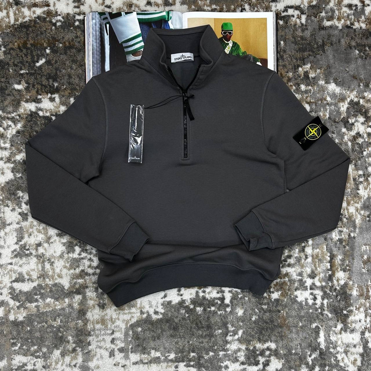 STNE HALFZIP-DARK GREY