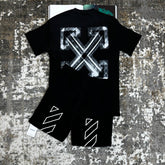 OF-WHITE SHORT SET BLACK