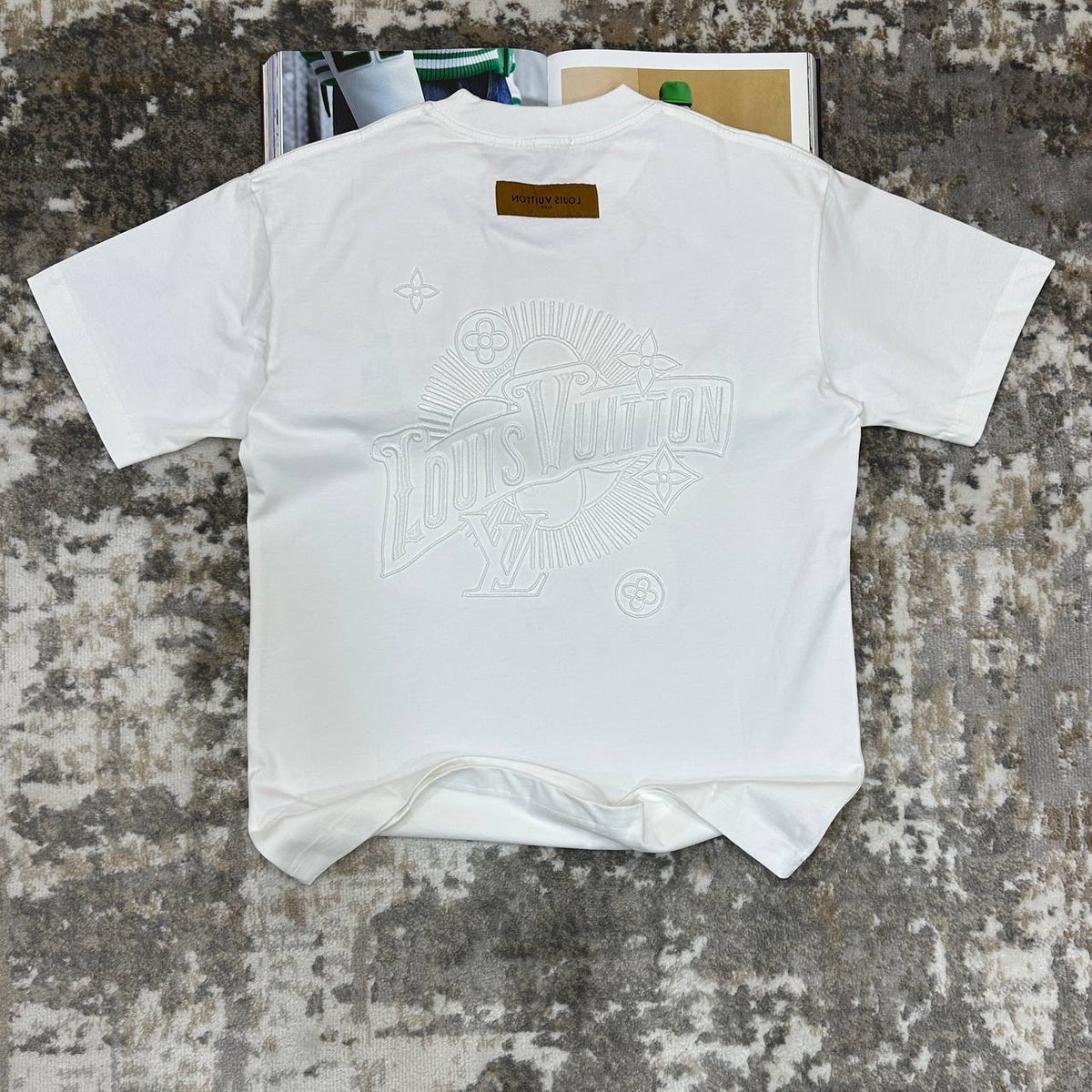 LUOS-VUTON EMBROIDERY TSHIRT-WHITE