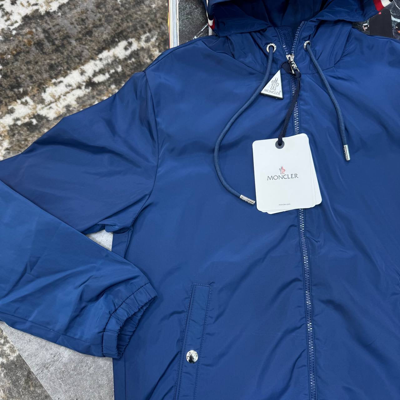 MNLR JACKET WITH  HOOD STRIPS ROYALBLUE
