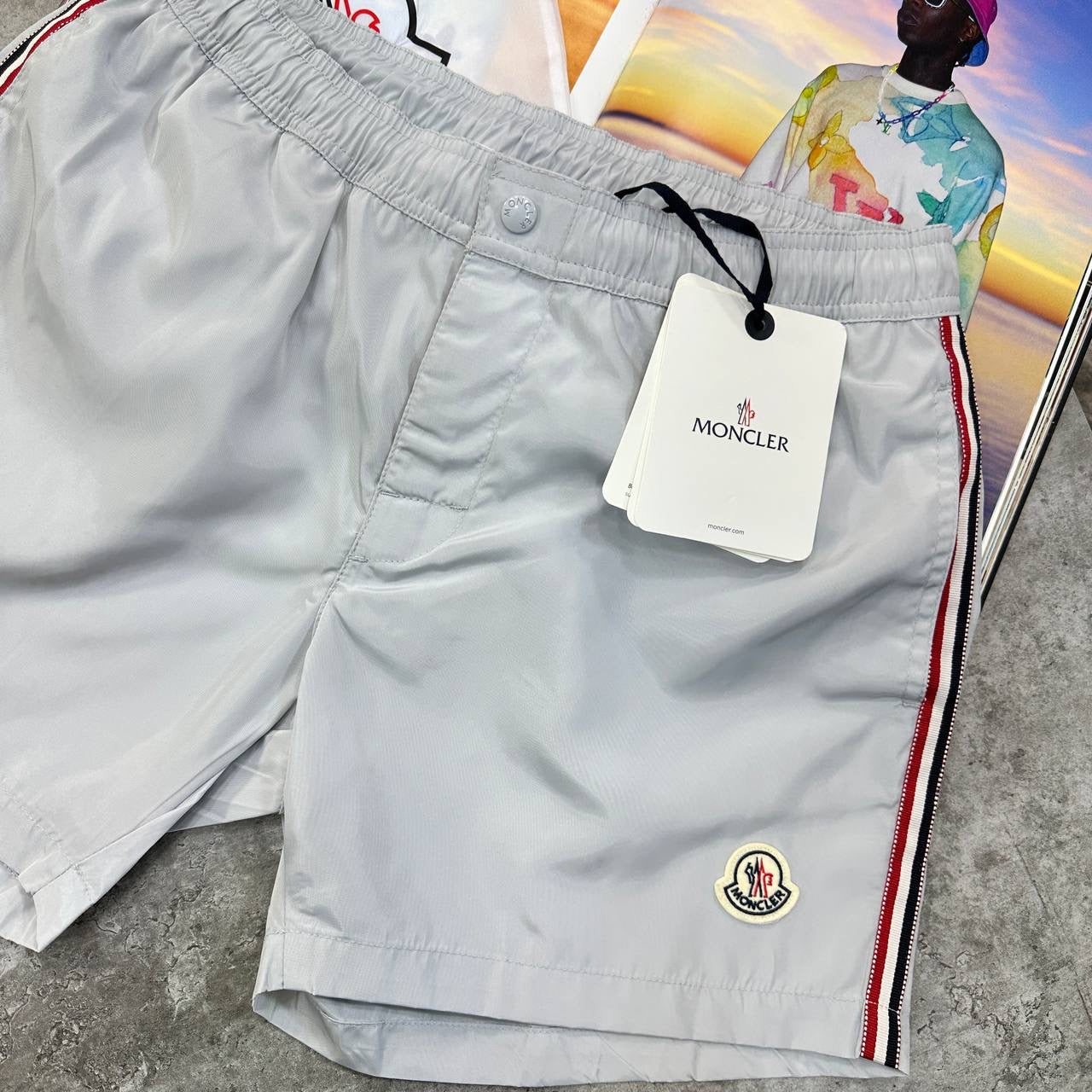 NCLR SIDE STRIPS SWIM SHORTS GREY