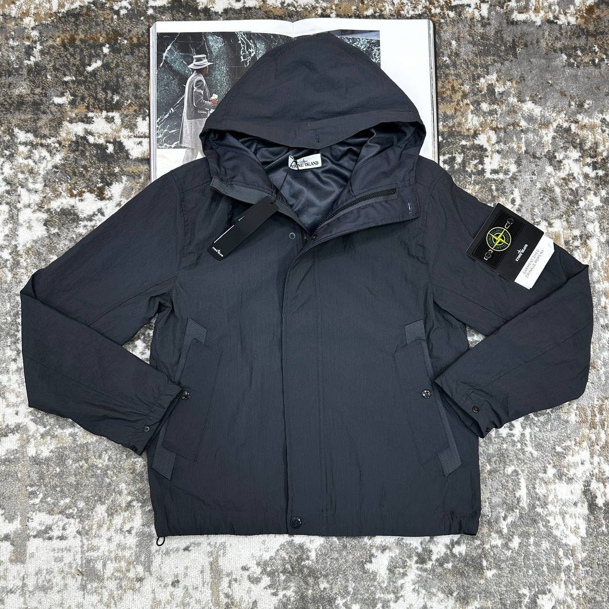 STNE COMPASS-BADGE JACKET-GREY