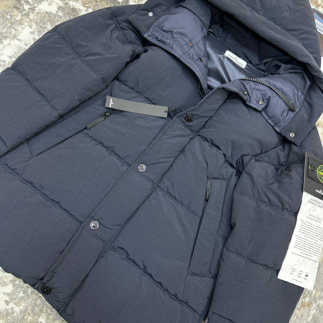 STNE FULL PUFFER LONG JACKET-MATT NAVY