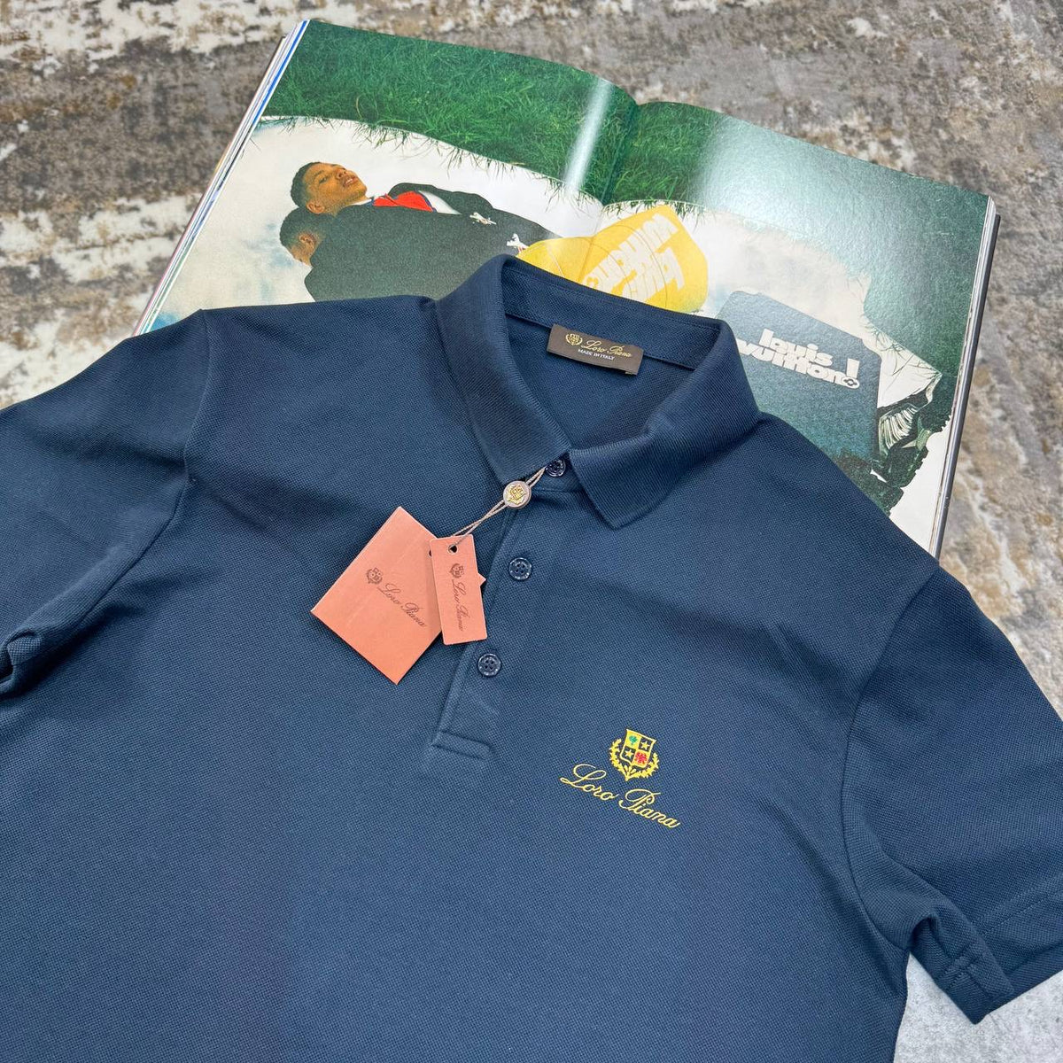 L.P FRONT BADGE POLO- NAVY