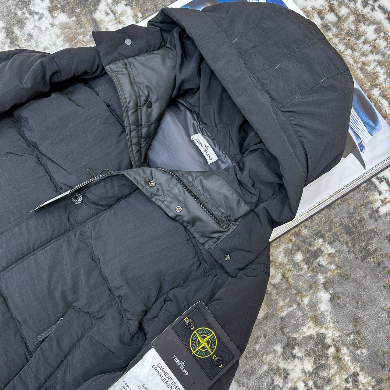 STNE FULL PUFFER LONG JACKET-MATT BLACK