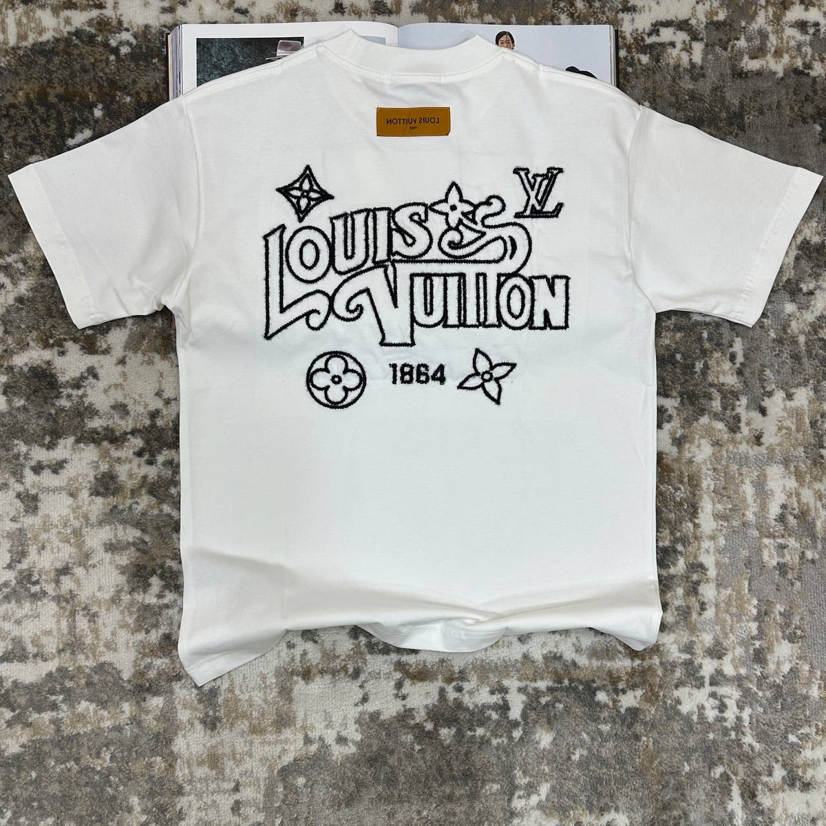 LUOS-VUTON EMBROIDERY TSHIRT-WHITE