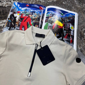 MNCLR HALF ZIP POLO-BEIGE