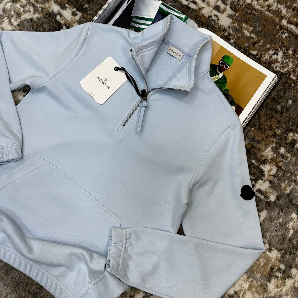 MNCLR HALF ZIP JUMPER-LIGHT BLUE