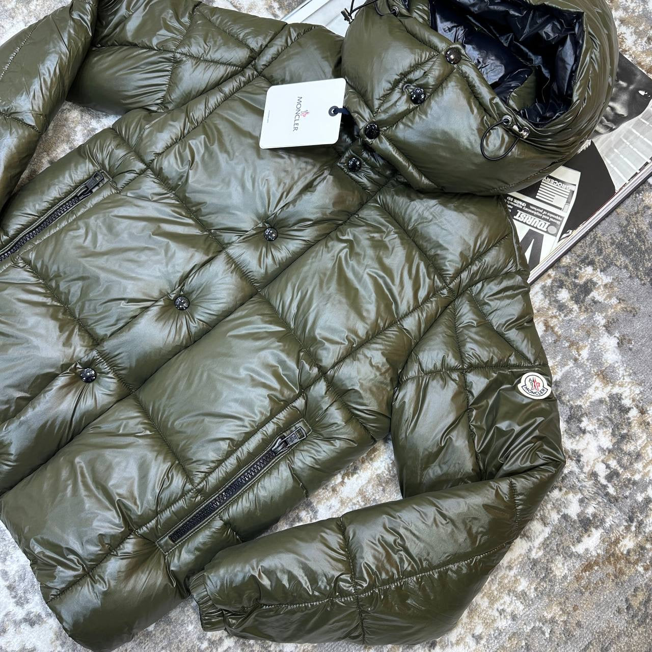 MNCLR FULL PUFFER JACKET-BROWN/BLACK