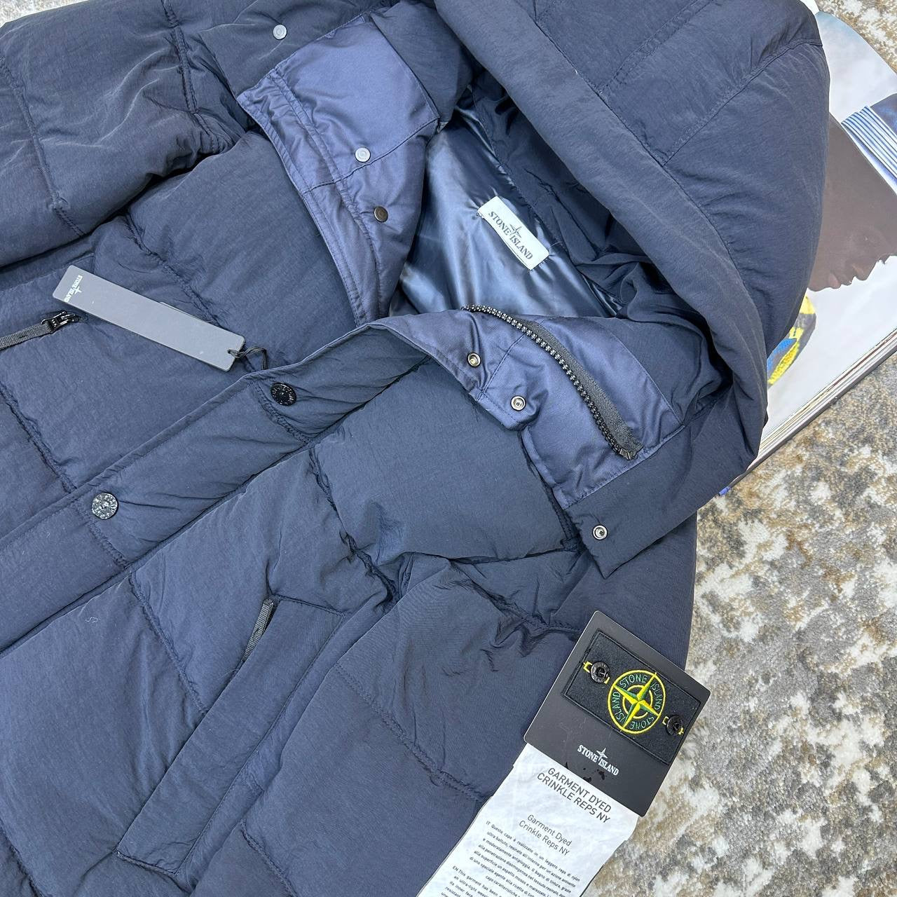STNE FULL PUFFER LONG JACKET-MATT NAVY