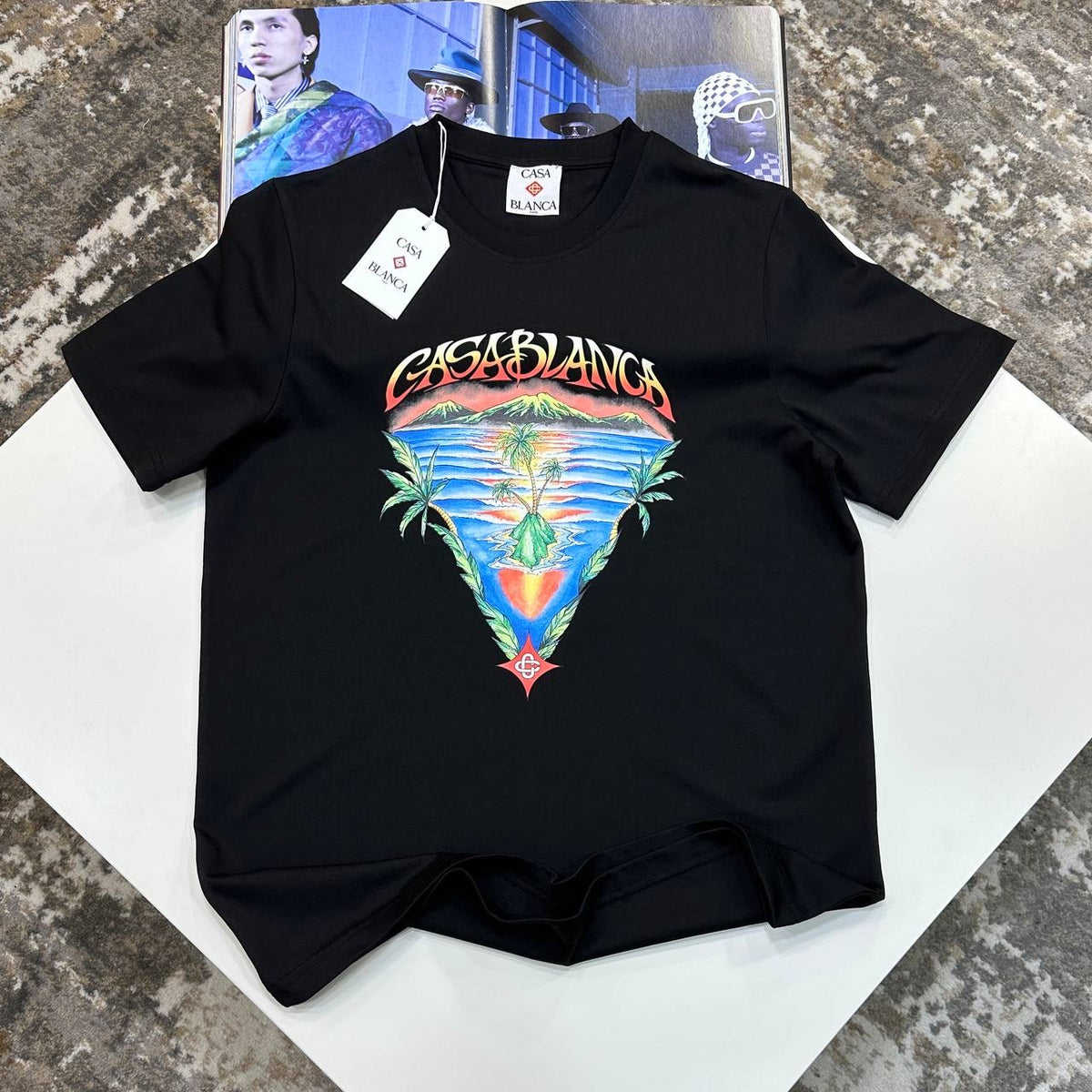 CSA-BLNCA  FRONT BIG PRINT T SHIRT BLACK